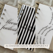 A6 Dashboards – PVC Frosted Titelblätter (6er-Set)