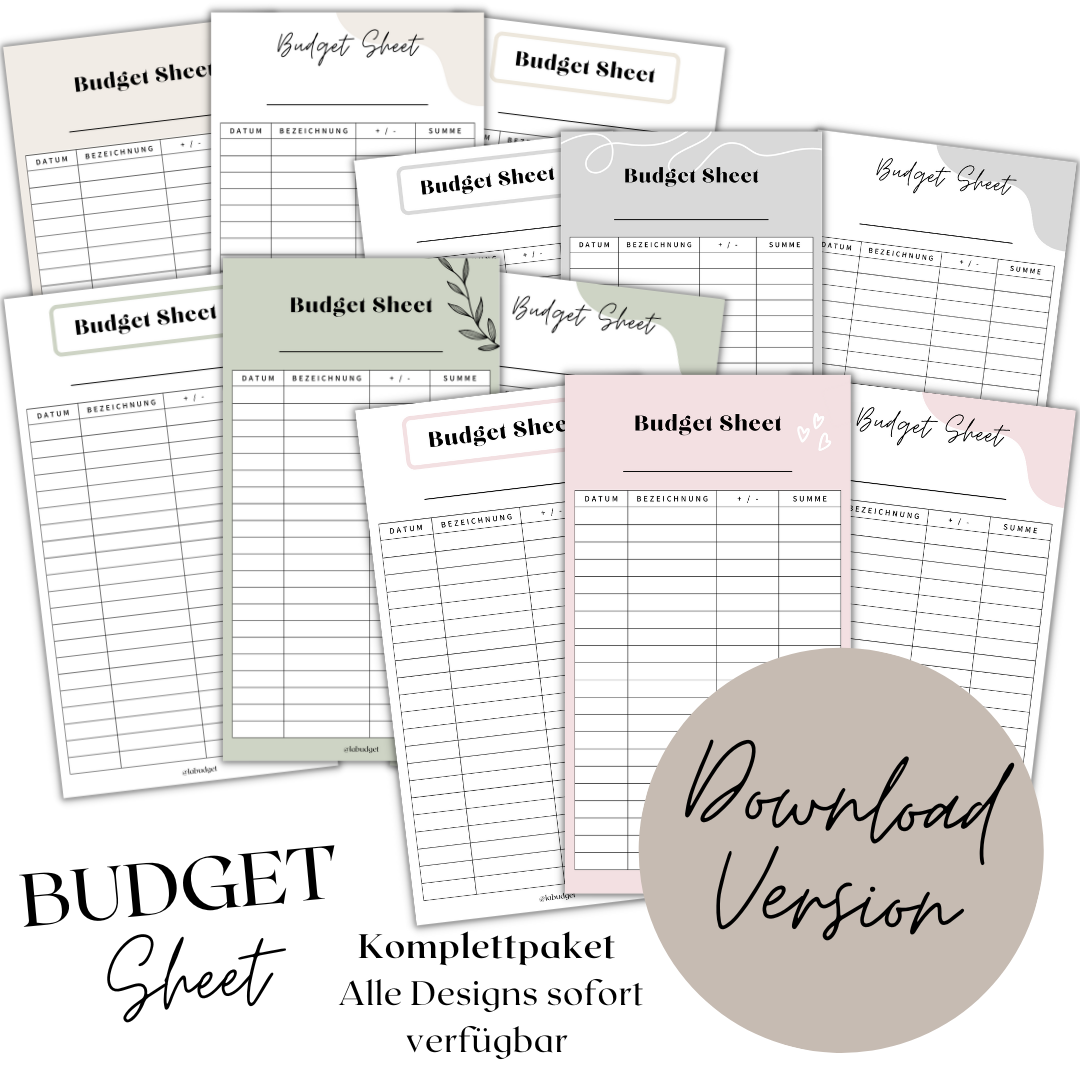 Budget Sheet - Download Version